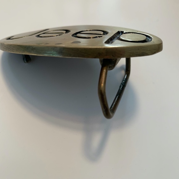 Vintage stamped Solid Brass Belt Buckle JEEP Wrangler 4x4 Cherokee Hipster Style - Picture 5 of 7